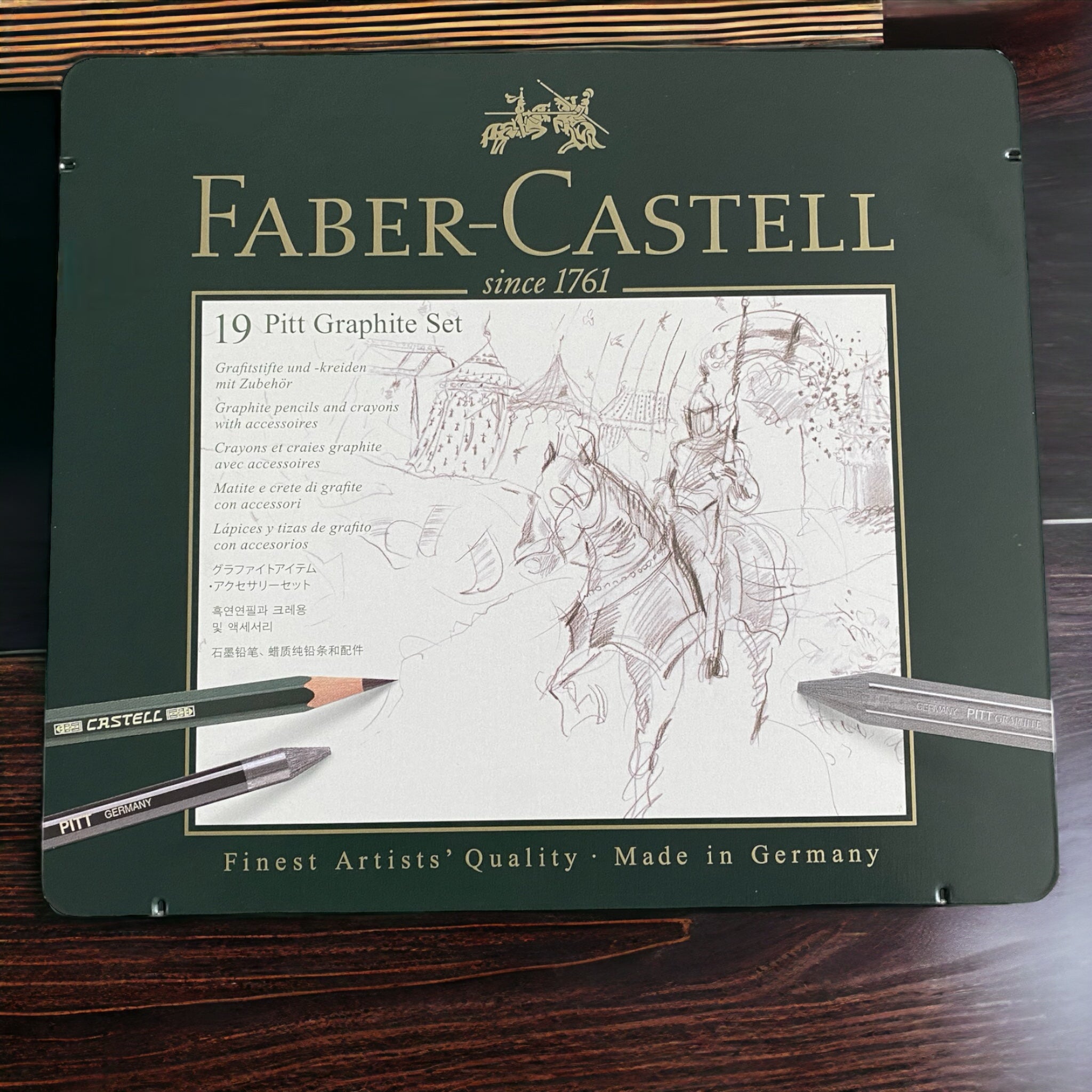 Estuche 19 piezas Pitt Grafito. Faber-Castell