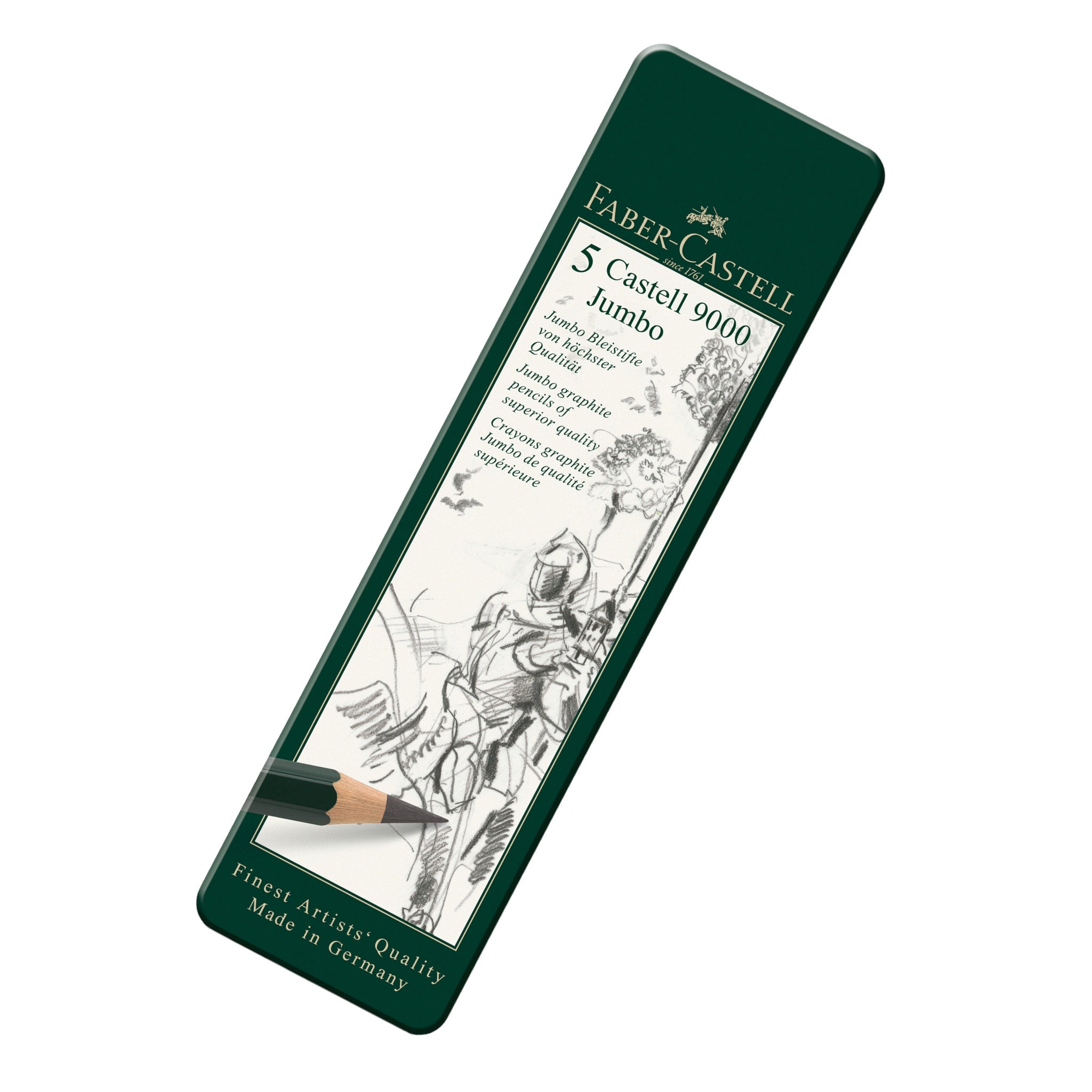 Estuche 5 ecolápices de grafito 9000 Jumbo. Faber-Castell