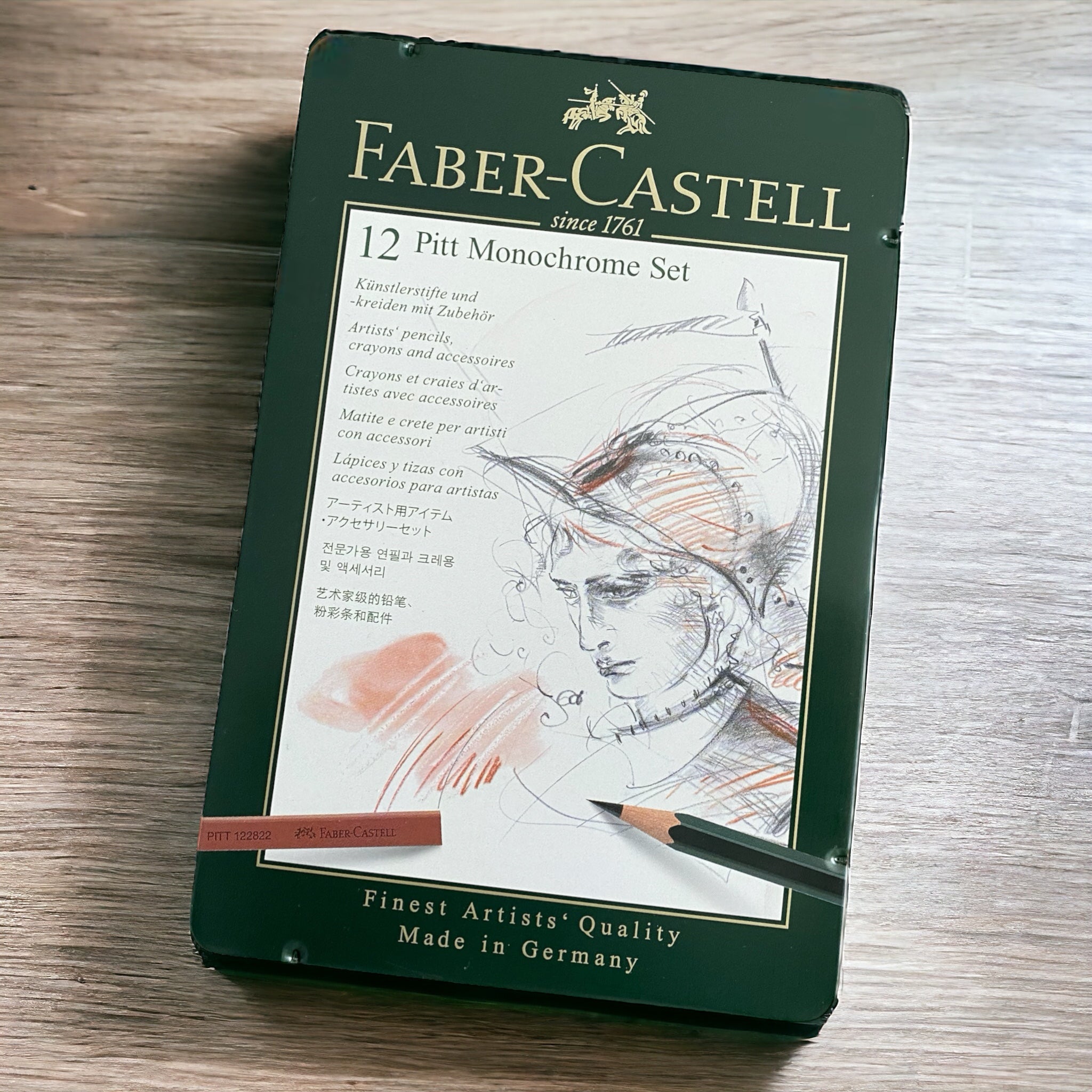 Estuche 12 piezas Pitt Monochrome. Faber-Castell