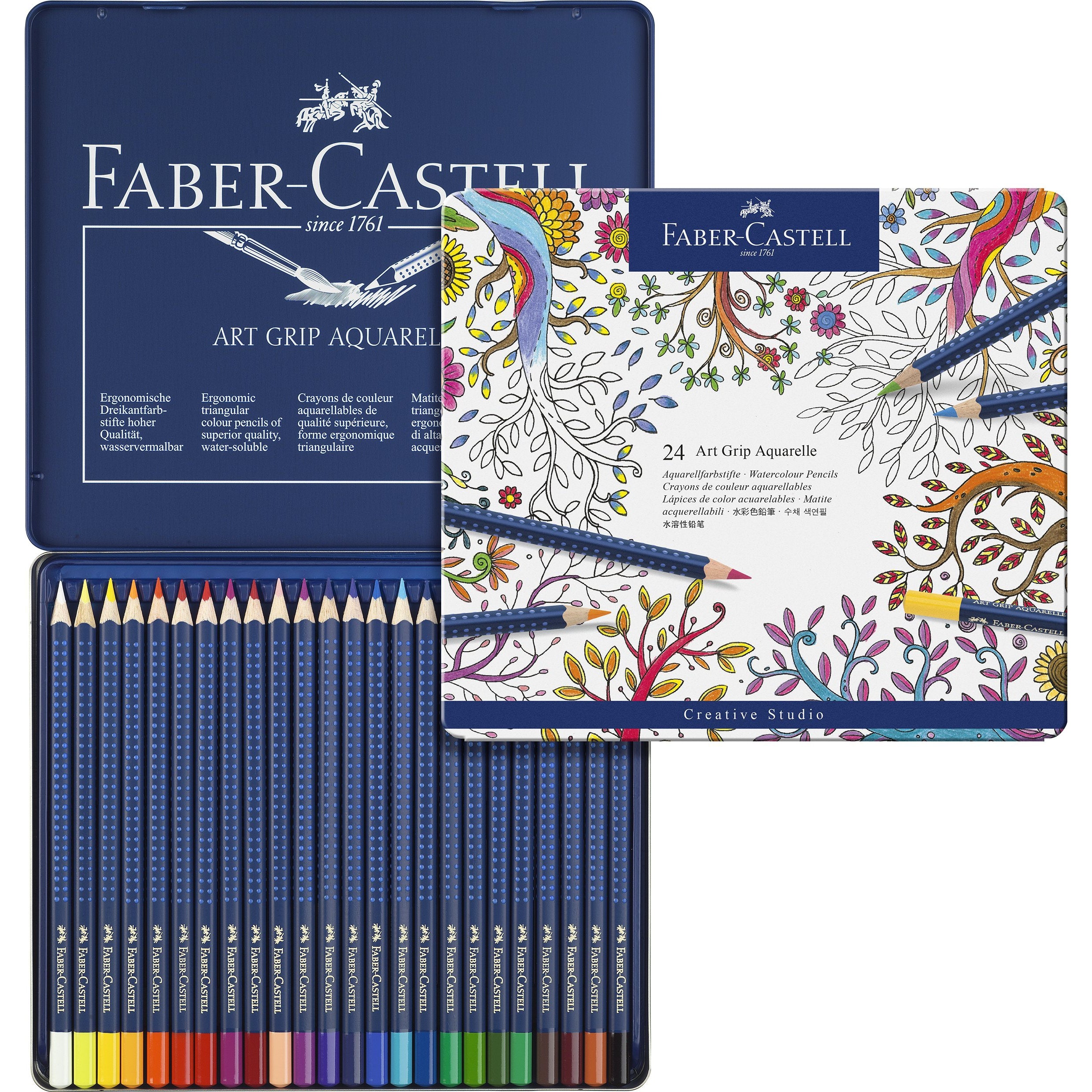 Estuche 24 Lápices Acuarelables Art Grip. Faber-Castell - Black Sheep Handmade